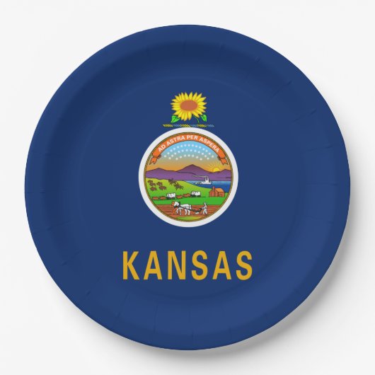 De vlag van Kansas Papieren Bordje (Voorkant)