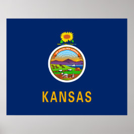 De vlag van Kansas Poster