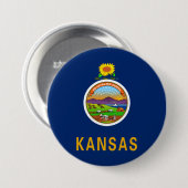 De vlag van Kansas Ronde Button 7,6 Cm (Voorkant /achterkant)