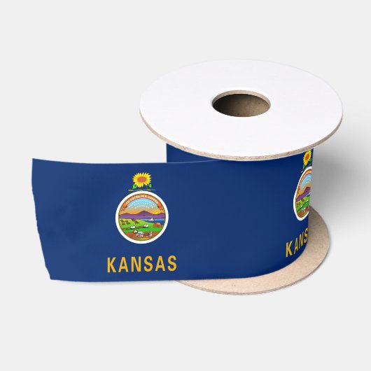 De vlag van Kansas Satijnen Lint (Spoel)