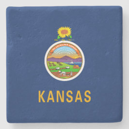 De vlag van Kansas Stenen Onderzetter
