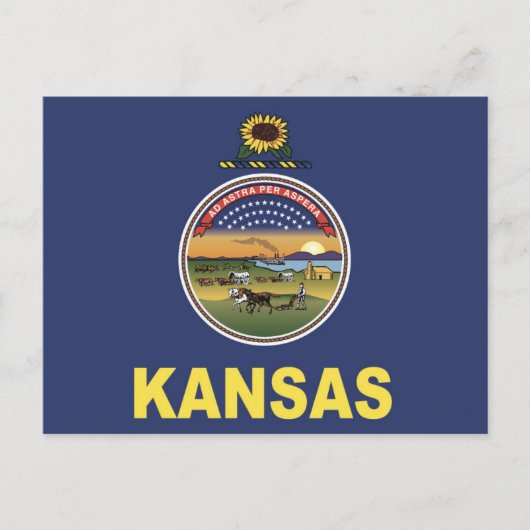 De vlag van Kansas, Verenigde Staten van Amerika Briefkaart (Voorkant)