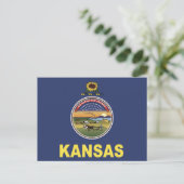De vlag van Kansas, Verenigde Staten van Amerika Briefkaart (Staand voorkant)