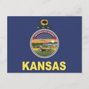De vlag van Kansas, Verenigde Staten van Amerika Briefkaart