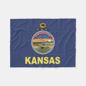 De vlag van Kansas, Verenigde Staten van Amerika Fleece Deken (Voorkant (Horizontaal))