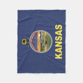 De vlag van Kansas, Verenigde Staten van Amerika Fleece Deken (Voorkant)