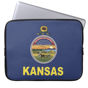 De vlag van Kansas, Verenigde Staten van Amerika Laptop Sleeve