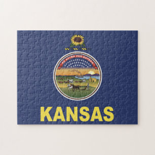 De vlag van Kansas, Verenigde Staten van Amerika Legpuzzel