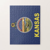 De vlag van Kansas, Verenigde Staten van Amerika Legpuzzel (Verticaal)