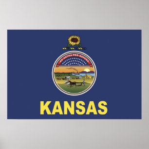 De vlag van Kansas, Verenigde Staten van Amerika Poster