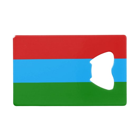 De vlag van Karelië Creditkaart Flessenopener (Voorkant (Horizontaal))