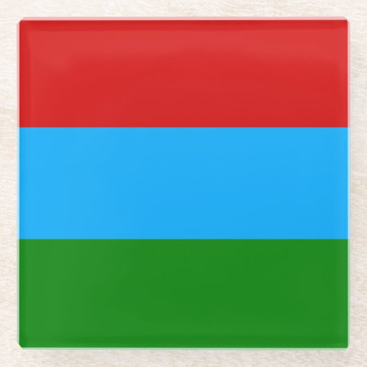 De vlag van Karelië Glazen Onderzetter (Voorkant)