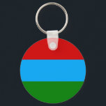 De vlag van Karelië Sleutelhanger<br><div class="desc">Patriottische vlag van de Republiek Karelië.</div>