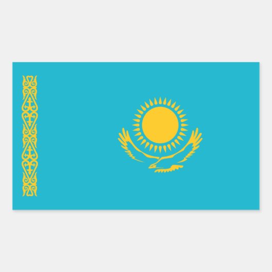 De vlag van Kazachstan Rechthoekige Sticker (Voorkant)