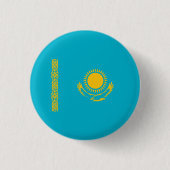De vlag van Kazachstan Ronde Button 3,2 Cm (Voorkant)