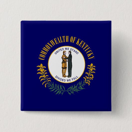 De vlag van Kentucky Vierkante Button 5,1 Cm (Voorkant)