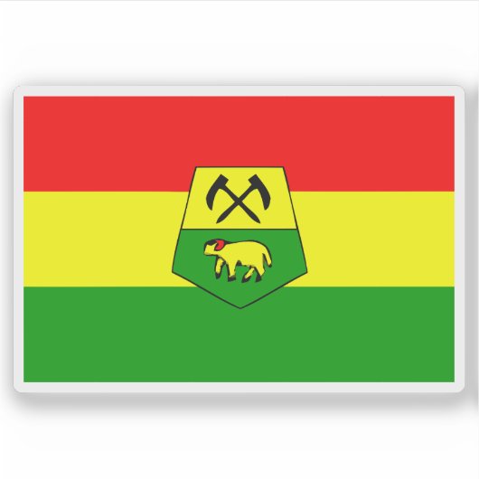 De vlag van Khouribga, Marokko Sticker (Voorkant)