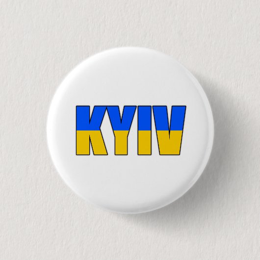 De vlag van Kiev Ronde Button 3,2 Cm (Voorkant)