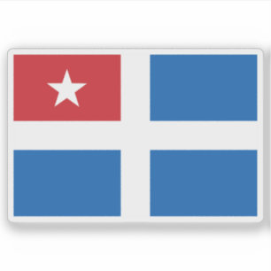 De vlag van Kreta, Kreta, Griekenland (1898-1908) Sticker