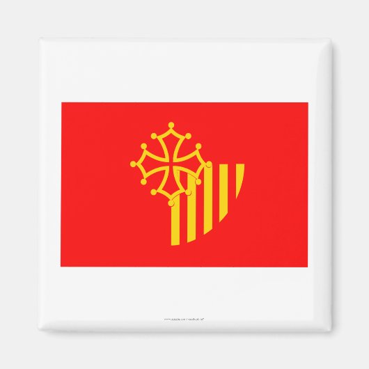 De vlag van Languedoc-Roussillon Magneet (Voorkant)