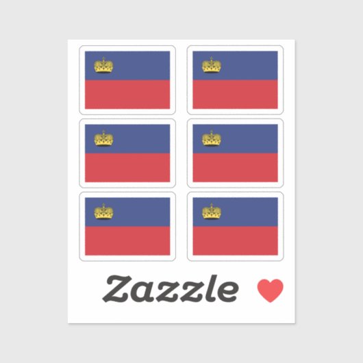 De vlag van Liechtenstein Collectie pack van 6 Sticker (Vel)