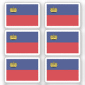 De vlag van Liechtenstein Collectie pack van 6 Sticker (Voorkant)