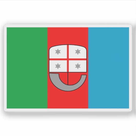 De vlag van Ligurië, Italië Sticker (Voorkant)