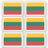 De vlag van Litouwen Collectie pack van 6 Sticker (Voorkant)