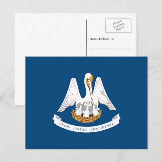 De vlag van Louisiana is de vlag van Louisiana Briefkaart (Voorkant / Achterkant)