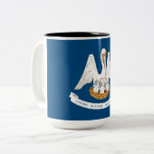 De vlag van Louisiana Tweekleurige Koffiemok (Voorkant links)