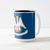 De vlag van Louisiana Tweekleurige Koffiemok (Voorkant rechts)