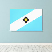 De vlag van Madison (Wisconsin) Canvas Afdruk (Insitu (Houten vloer))