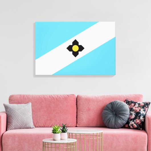 De vlag van Madison (Wisconsin) Canvas Afdruk (Insitu (Woonkamer))