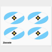 De vlag van Madison, Wisconsin Ovale Sticker (Vel)