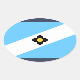 De vlag van Madison, Wisconsin Ovale Sticker