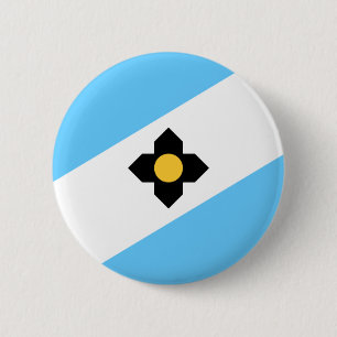 De vlag van Madison, Wisconsin Pinback Button