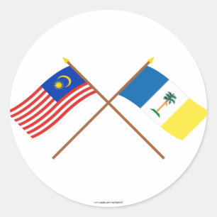 De vlag van Maleisië en Penang Ronde Sticker