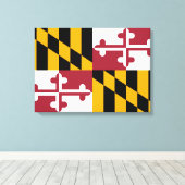 De vlag van Maryland Canvas Afdruk (Insitu (Houten vloer))