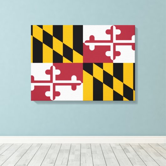 De vlag van Maryland Canvas Afdruk (Insitu (Houten vloer))