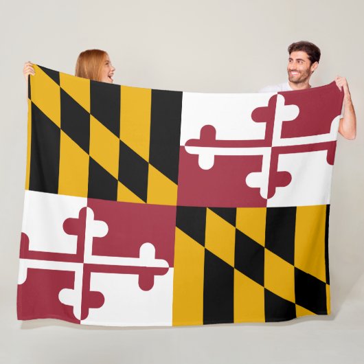 De vlag van Maryland Fleece Deken (In situ)