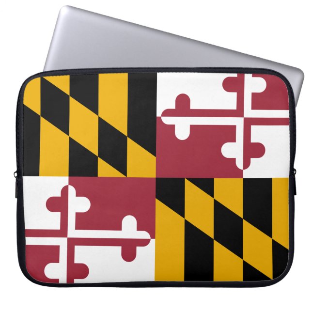De vlag van Maryland Laptop Sleeve (Voorkant)