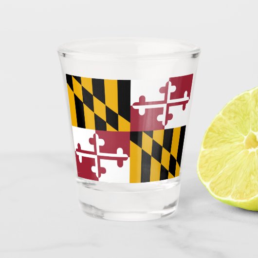 De vlag van Maryland Shot Glas (Voorkant)