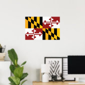 De vlag van Maryland, Verenigde Staten van Amerika Poster (Thuiskantoor)