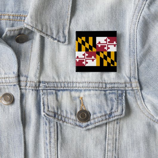 De vlag van Maryland Vierkante Button 5,1 Cm (In situ)