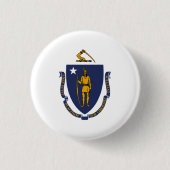 De vlag van Massachusetts Ronde Button 3,2 Cm (Voorkant)
