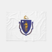 De vlag van Massachusetts, Verenigde Staten van Am Fleece Deken (Voorkant (Horizontaal))