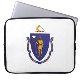 De vlag van Massachusetts, Verenigde Staten van Am Laptop Sleeve