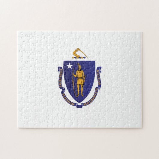 De vlag van Massachusetts, Verenigde Staten van Am Legpuzzel (Horizontaal)