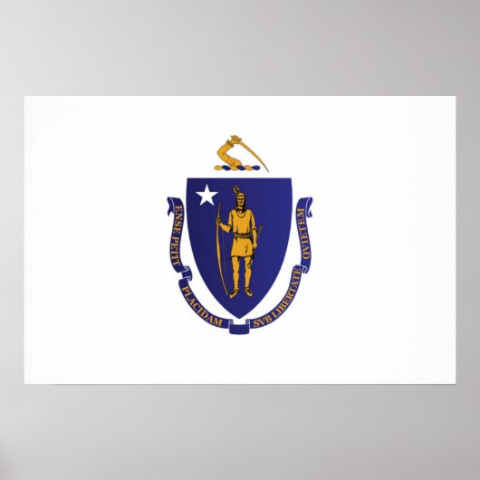 De vlag van Massachusetts, Verenigde Staten van Am Poster (Voorkant)