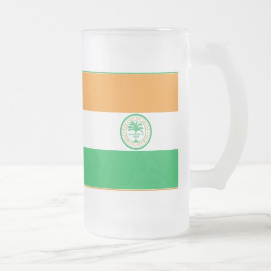 De vlag van Miami, Florida Frosted Glass Beer Mok (Rechts)